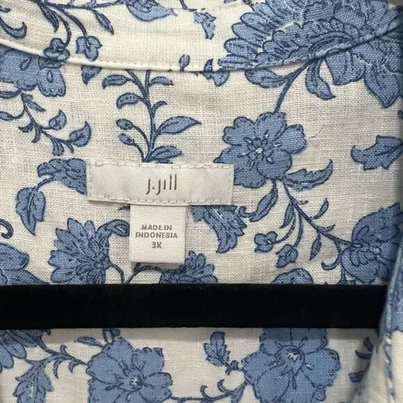 J. Jill A-line linen-blend maxi dress Floral 3XL Party Vacation Clean girl - Picture 4 of 12